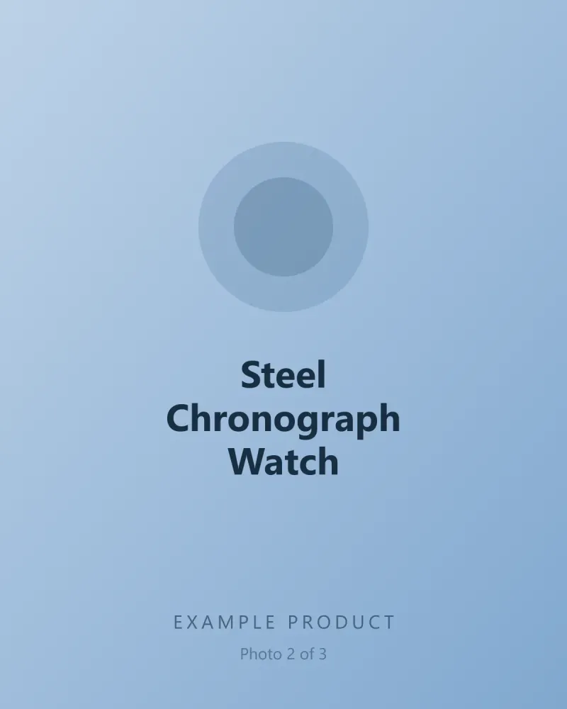 Example Steel Chronograph Watch, photo 2 of 3