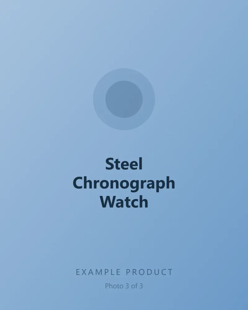 Example Steel Chronograph Watch, photo 3 of 3